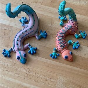 Colorful Gecko Wall Decor Set